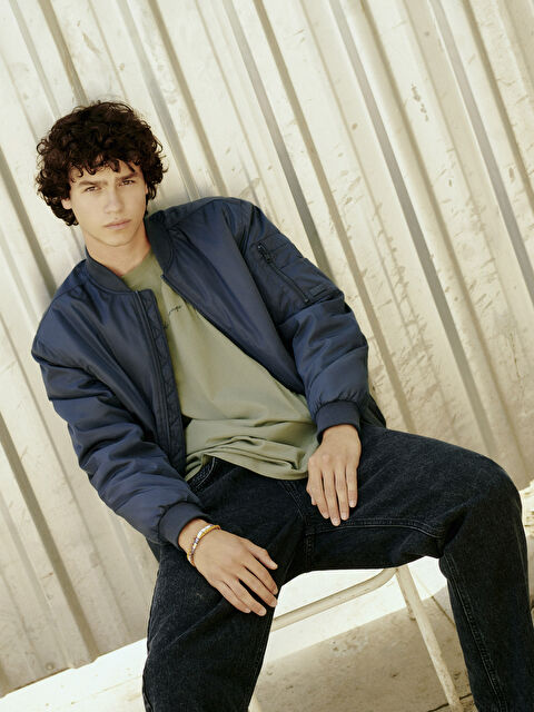 XSIDE Rahat Kalıp Kolej Yaka Erkek Bomber Mont - W41753Z8-R4L