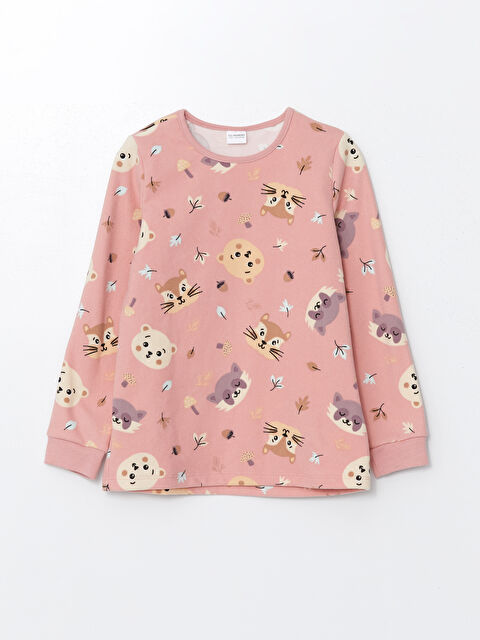 LCW DREAM Bisiklet Yaka Kız Çocuk Pijama Üst - W41782Z4-LT3