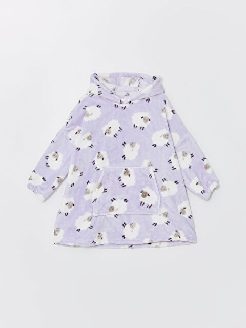 LCW Kids Kapüşonlu Pelüş Kız Çocuk Pijama Üst - W41804Z4-LS9