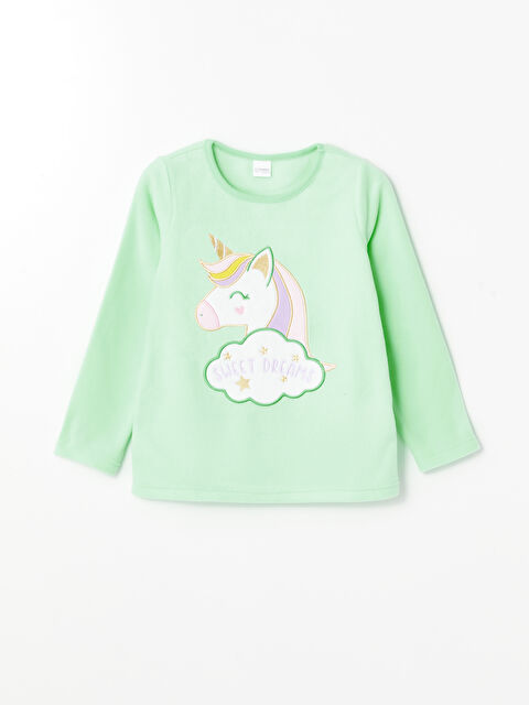 LCW Kids Bisiklet Yaka Polar Kız Çocuk Pijama Üst - W41810Z4-FZB