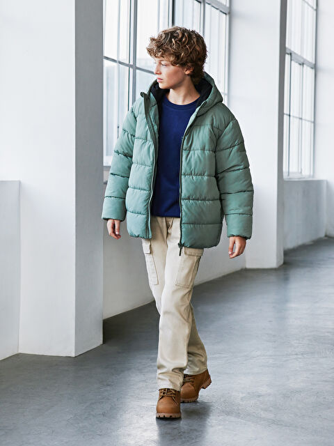 LCW Kids Beli Lastikli Erkek Çocuk Kargo Jean Pantolon - W41888Z4-324