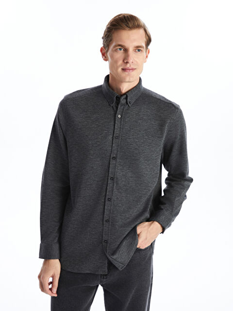 LCW Vision Slim Fit Long Sleeve Men's Shirt - W41915Z8-QBT