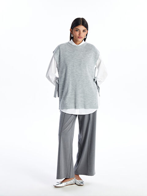 LCW Modest Kadın Bisiklet Yaka Düz Triko Süveter - W42052Z8-LAL