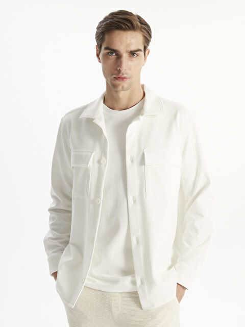 LCW Vision Regular Fit Uzun Kollu Erkek Gömlek Ceket - W42157Z8-R9J