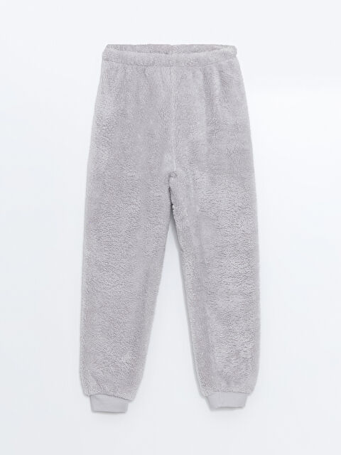 LCW Kids Beli Lastikli Pelüş Kız Çocuk Pijama Alt - W42183Z4-J2E