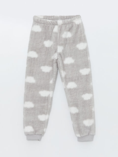 LCW Kids Beli Lastikli Pelüş Kız Çocuk Pijama Alt - W42186Z4-LRW