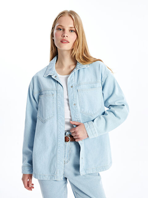 LCW Vision Oversize Kadın Jean Gömlek Ceket - W42209Z8-311