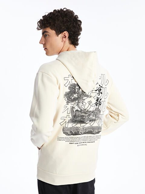 XSIDE Uzun Kollu Baskılı Erkek Kalın Hoodie - W42309Z8-Q31