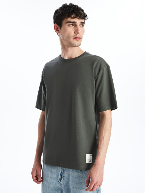 XSIDE Bisiklet Yaka Kısa Kollu Erkek Sweatshirt - W42343Z8-RUT