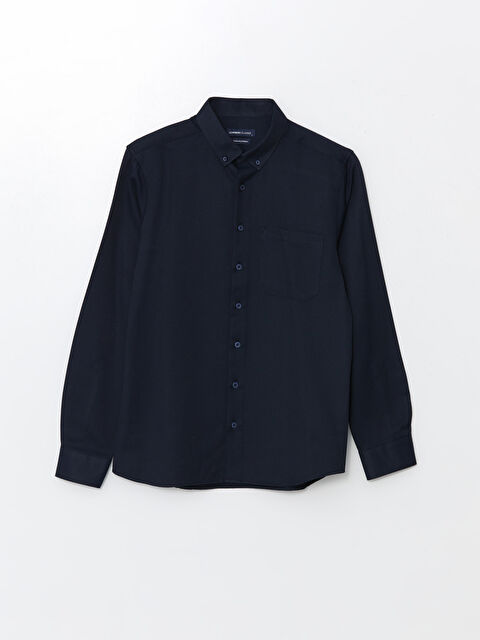 LCWAIKIKI Classic Regular Fit Uzun Kollu Armürlü Erkek Dokulu Gömlek - W42348Z8-RFH