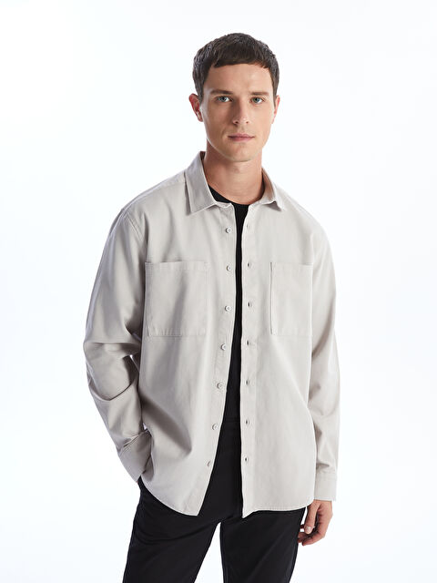 LCWAIKIKI Classic Regular Fit Uzun Kollu Gabardin Erkek Gömlek - W42379Z8-Y9X