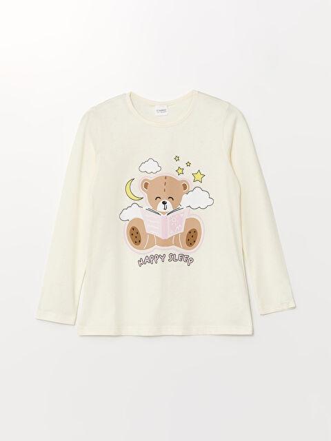 LCW Kids Bisiklet Yaka Kız Çocuk Pijama Üst - W42510Z4-FDL