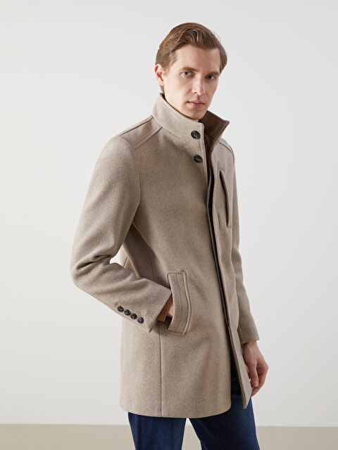 LCWAIKIKI Classic Standart Kalıp Dik Yaka Erkek Kaşe Kaban - W42545Z8-L8Q