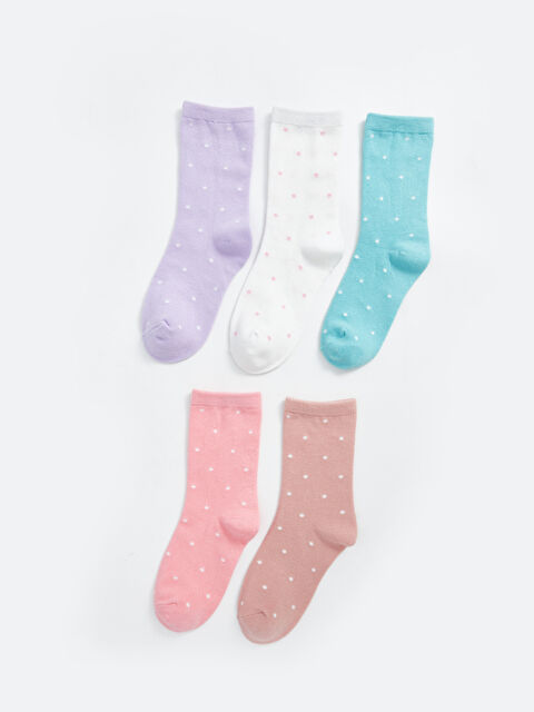 LCW Kids Desenli Kız Çocuk Soket Çorap 5'li - W42610Z4-G2N