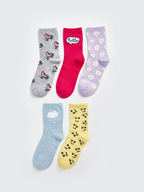 LCW Kids Desenli Kız Çocuk Soket Çorap 5'li - W42690Z4-LAL