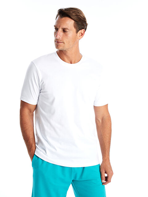 LCWAIKIKI Classic Bisiklet Yaka Penye Erkek Tişört - W42717Z8-Q6K