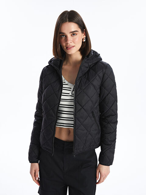 XSIDE Kapüşonlu Kapitone Kadın Şişme Mont - W42917Z8-CVL