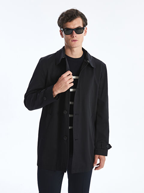SOUTHBLUE Standart Kalıp Gömlek Yaka Gabardin Erkek Trençkot - W43014Z8-CVL