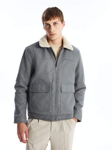 LCW Vision Standart Kalıp Gömlek Yaka Erkek Kaşe Mont - W43029Z8-LAL