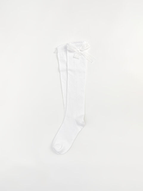 LCW Kids Fiyonk Detaylı Kız Çocuk Diz Altı Çorap - W43201Z4-J5E