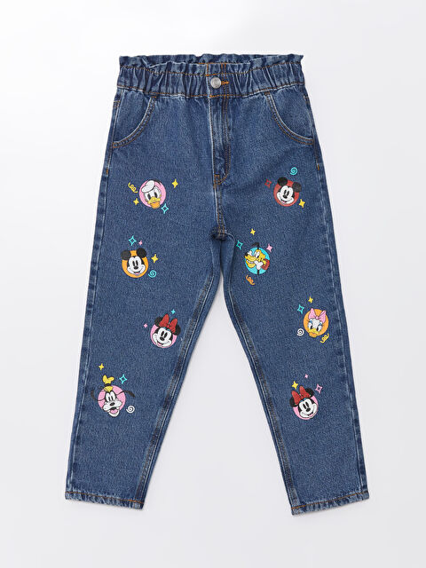 LCW Kids Джинсы для девушки с регулируемым эластичным поясом - W43428Z4-SHK