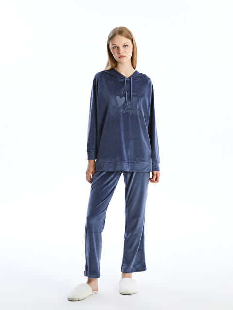 LCW DREAM Beli Lastikli Düz Kadife Kadın Pijama Alt - W43431Z8-HPD