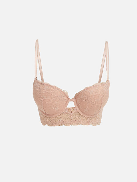 LCW DREAM Balenli Dolgulu Dantelli Fantezi Tişört Sütyen - W43478Z8-FLK