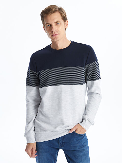 LCWAIKIKI Classic Bisiklet Yaka Uzun Kollu Erkek Sweatshirt - W43492Z8-RFH