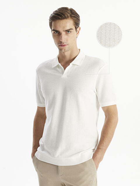 LCW Vision Polo Yaka Kısa Kollu Erkek Dokulu Tişört - W43506Z8-R9J