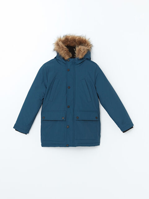 LCW Kids Kapüşonlu Erkek Çocuk Kaban - W43527Z4-LYB