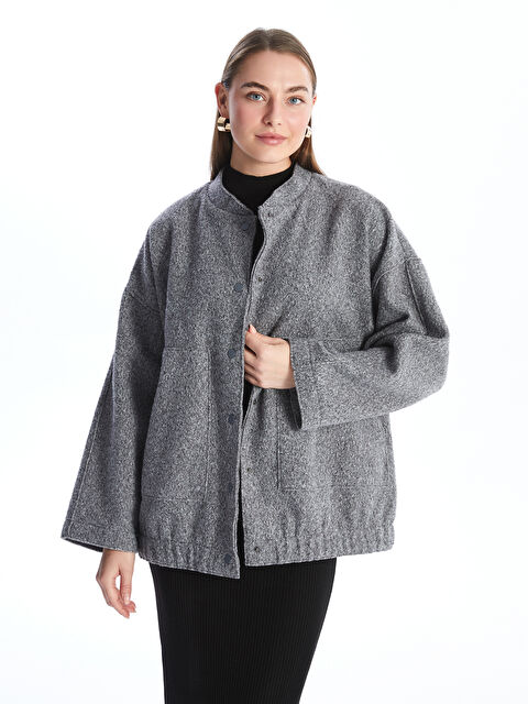 LCWAIKIKI Classic Kolej Yaka Oversize Kadın Bomber Mont - W43548Z8-JMD