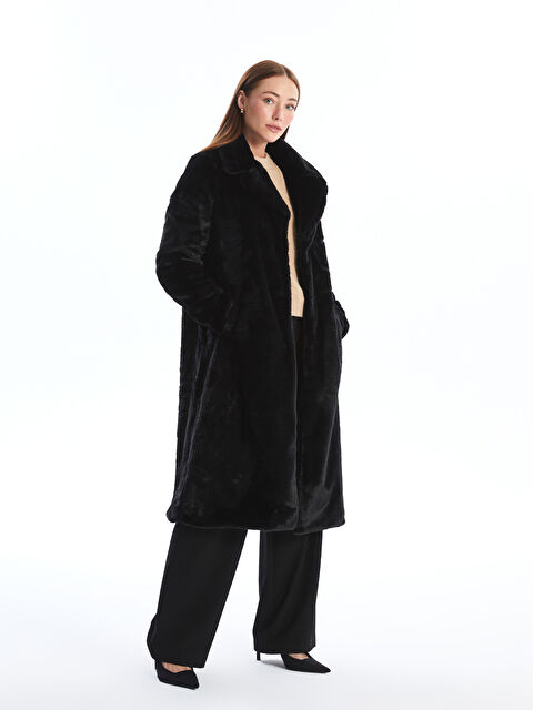 LCWAIKIKI Classic Ceket Yaka Kadın Kürk Kaban - W43549Z8-CVL