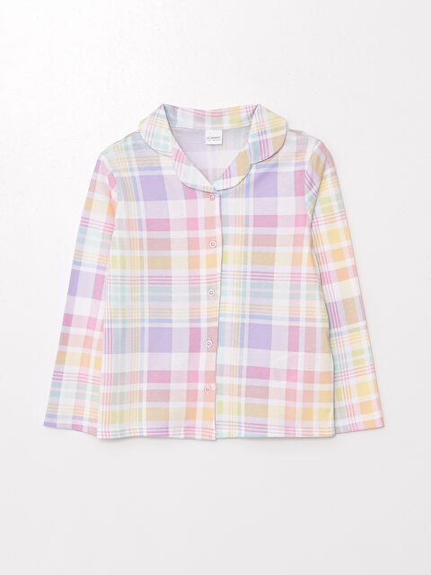LCW Kids Gömlek Yaka Ekose Kız Çocuk Pijama Üst - W43580Z4-LU8