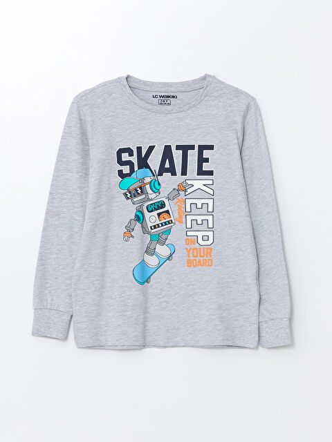 LCW Kids Bisiklet Yaka Erkek Çocuk Pijama Üst - W43613Z4-LAK