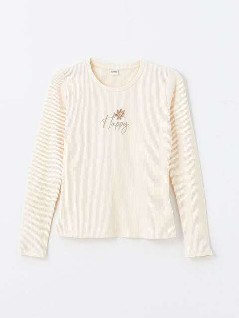 LCW Kids Bisiklet Yaka Kız Çocuk Tişört - W43676Z4-YDK