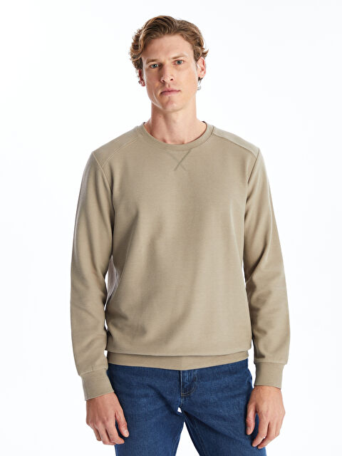 LCWAIKIKI Classic Bisiklet Yaka Uzun Kollu Erkek Sweatshirt - W43770Z8-YF0