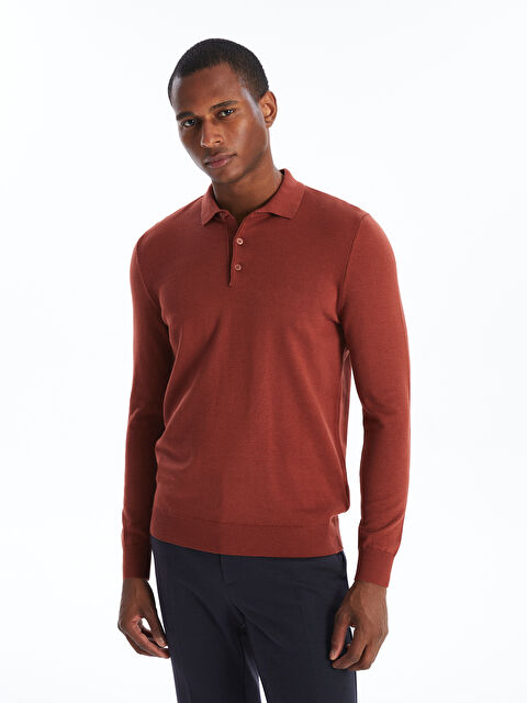 SOUTHBLUE Polo Yaka Uzun Kollu Erkek Triko Kazak - W43793Z8-YA9