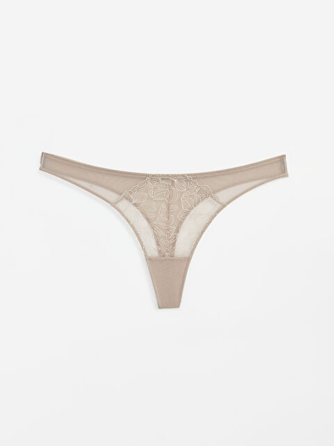 LCW DREAM Dantelli Fantezi Tanga Külot - W43799Z8-GEY