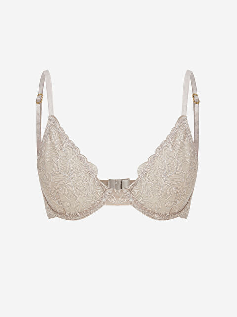 LCW DREAM Balenli Dolgusuz Dantelli Fantezi Tişört Sütyen - W43803Z8-GEY