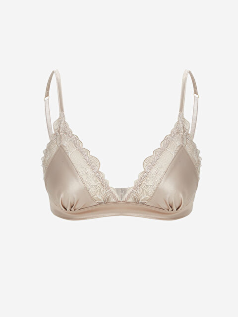 LCW DREAM Balensiz Dolgusuz Nakışlı Saten Fantezi Sütyen - W43808Z8-GEY