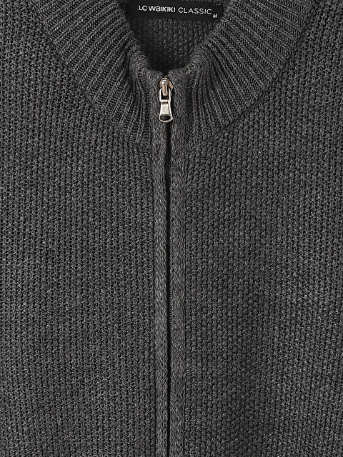 LCWAIKIKI Classic Regular Fit Funnel Neck Men's Knit Cardigan