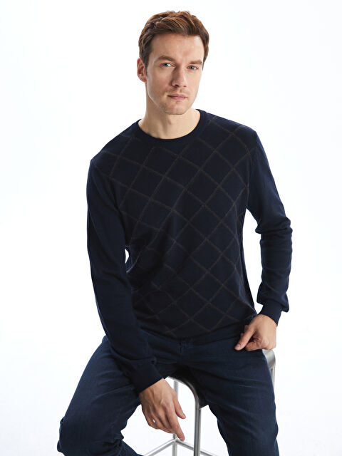 LCWAIKIKI Classic Crew Neck Long Sleeve Men's Tricot Sweater - W44151Z8-RFH