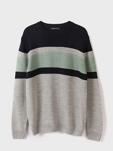 LCWAIKIKI Classic Pull-over en Tricot à Col Rond et Manches Longues Bloc de Couleurs pour Hommes - W44153Z8-RFH