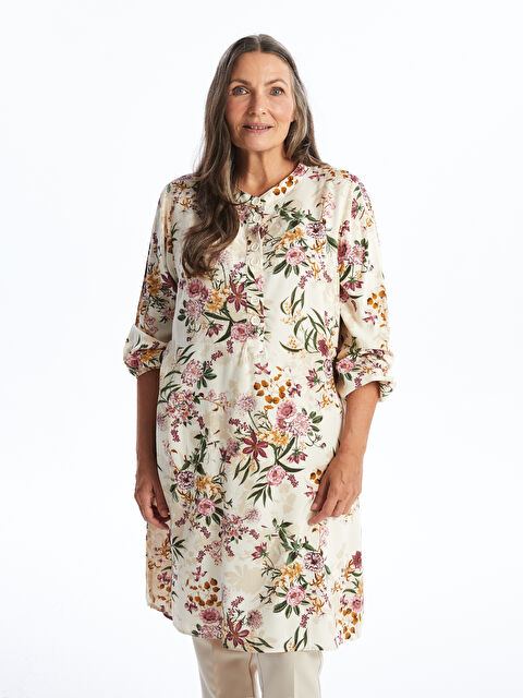 LCW Grace Bisiklet Yaka Desenli Kadın Tunik - W44170Z8-LQB