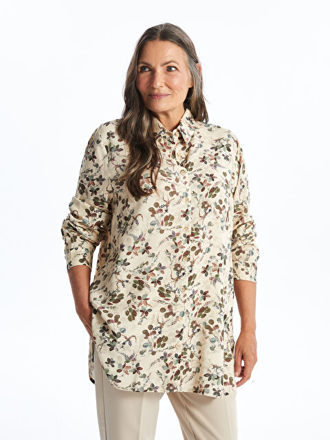 LCW Grace Çiçekli Uzun Kollu Kadın Gömlek - W44176Z8-LQB