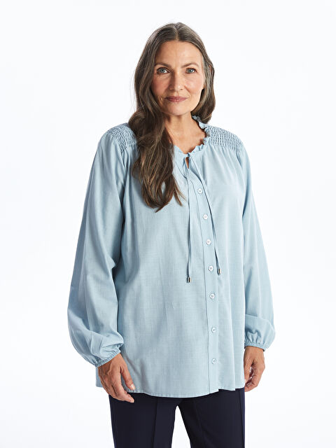 LCW Grace Bağlamalı Yaka Kadın Bluz - W44177Z8-GMH