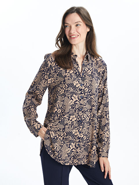 LCW Grace Desenli Kadın Gömlek Tunik - W44178Z8-LSJ