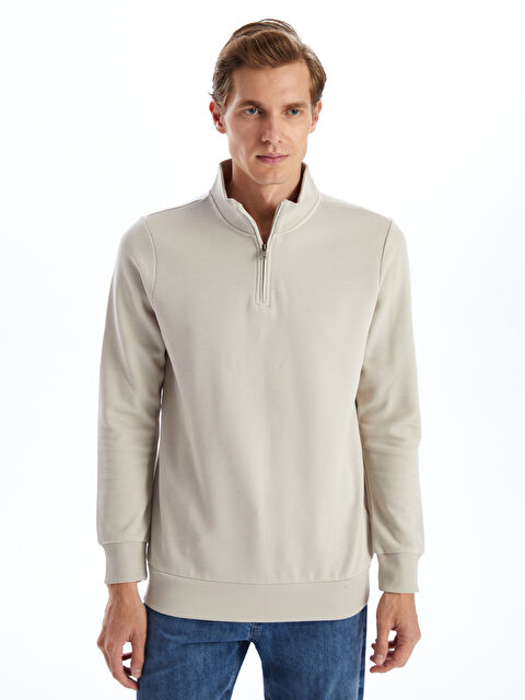 LCWAIKIKI Basic Dik Yaka Erkek Sweatshirt - W44187Z8-RTC