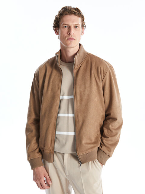 SOUTHBLUE Standart Kalıp Dik Yaka Süet Erkek Mont - W44218Z8-DFV