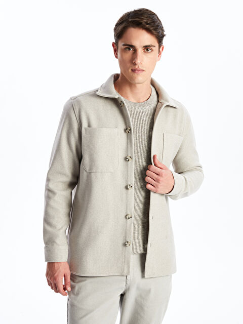 SOUTHBLUE Regular Fit Uzun Kollu Kaşe Erkek Gömlek Ceket - W44308Z8-QNB